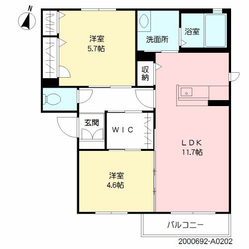 ドミール永犬丸　Ⅰ棟　＊＊A0202-2