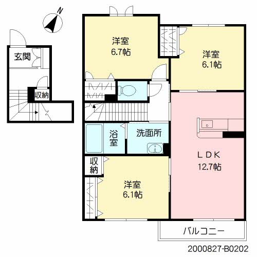 シャーメゾンフィオーレ前原東　Ｂ棟　＊B0202-2