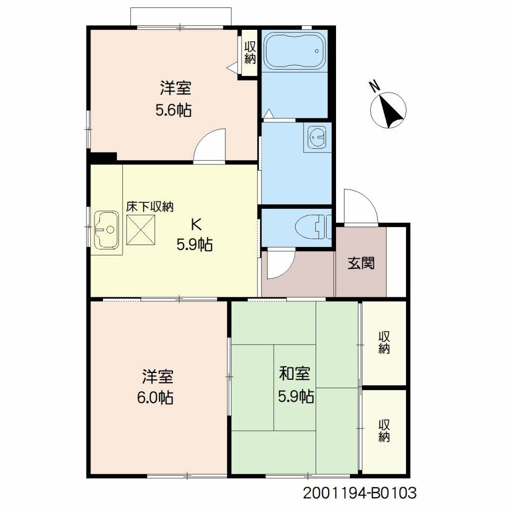 サイドパーク本城Ⅱ　Ｂ棟　＊ B0103号-2