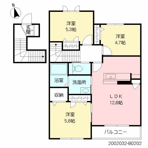 アミューザン衣振　Ｂ棟　＊＊B0202-2
