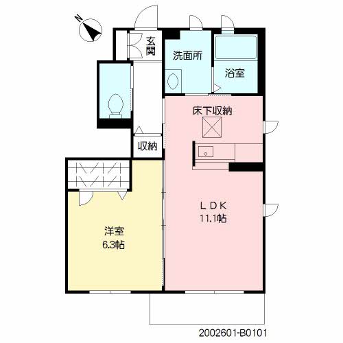 ＤｅａｒＣｏｕｒｔ大川中央　Ｂ棟　＊＊ B0101号-2