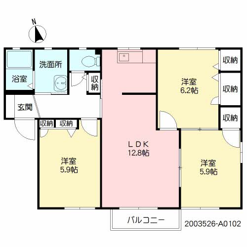 フィオーレⅠ　Ａ棟　＊＊A0102-2