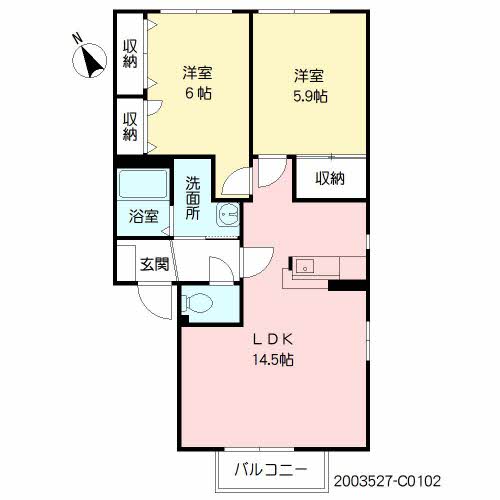 フィオーレⅡ　Ｃ棟　＊＊C0102-2