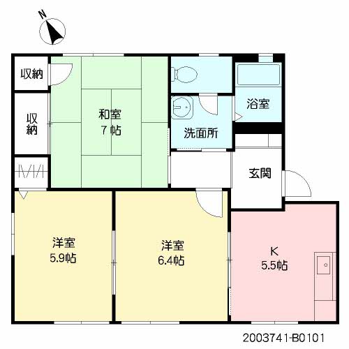 アイエス猪野　Ｂ棟　＊＊B0101-2