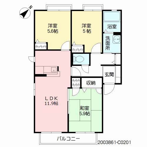 フェリーチェ学研台Ⅰ　Ｃ棟　＊＊C0201-2
