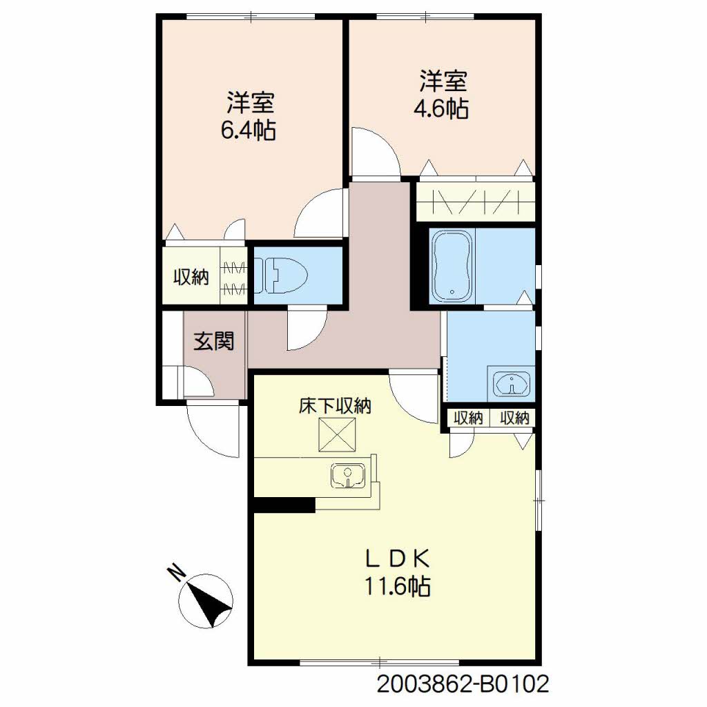 フェリーチェ学研台Ⅱ　Ｂ棟　＊＊B0102-2