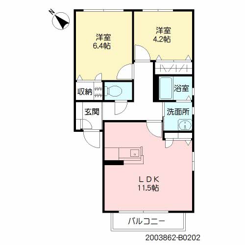 フェリーチェ学研台Ⅱ　Ｂ棟　＊＊B0202-2