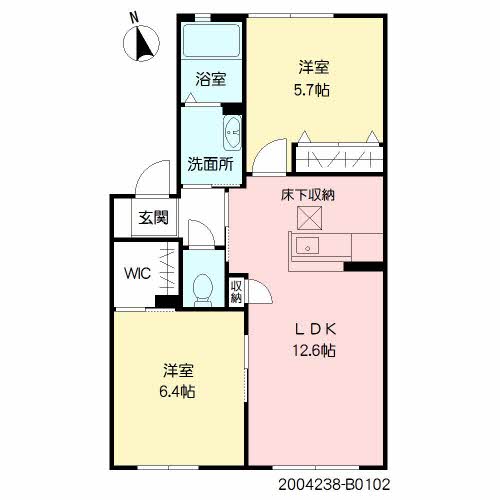 三洋タウン上の原　Ｂ棟　＊ B0102号-16