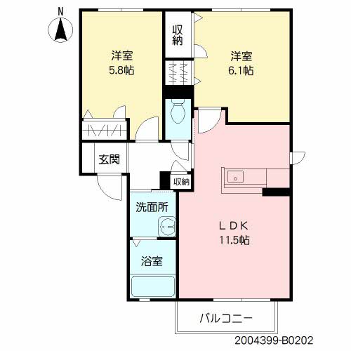 リバティー B棟 ** B0202号-2