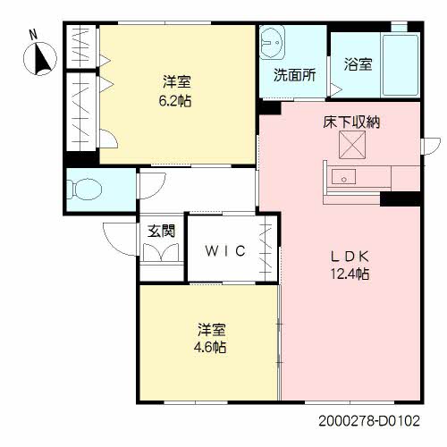 ブルックサイド　Ｄ棟　＊＊D0102-2