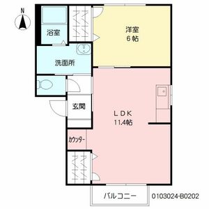 コーポ山内　Ｂ棟　＊＊ B0202号室