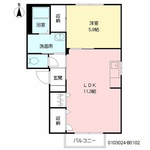 コーポ山内　Ｂ棟　＊＊ B0102号-16