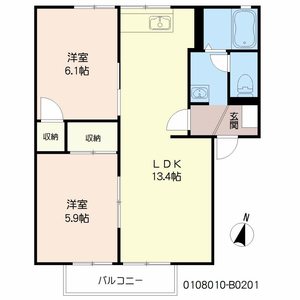 パークハイツ光　Ｂ棟　＊ B0201号室