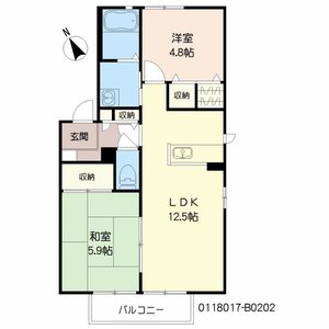 ディアス城原　Ｂ棟　＊＊ B0202号-16