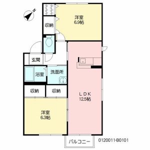 アヴェニールパルク２１　Ｂ棟　＊ B0101号-2