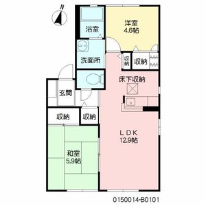 アーバンハイツ三日月　Ｂ棟　＊＊ B0101号室