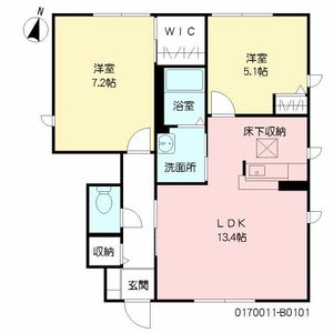 ハイツ四季の里Ⅱ　Ｂ棟　＊ B0101号室