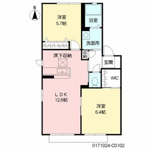 ウエスト・ヴィレッヂ　Ｃ棟　＊＊ C0102号室