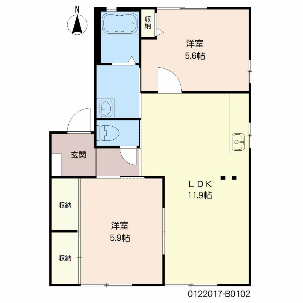 ソレーユ森町　Ｂ棟　＊＊B0102-2