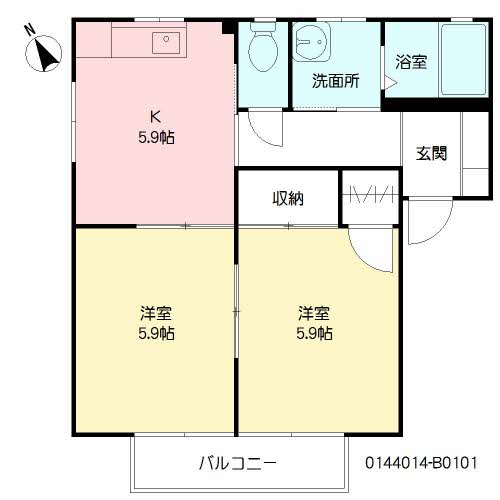 メゾン白水　Ｂ棟　＊＊B0101-2