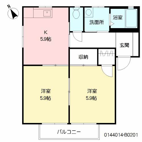 メゾン白水　Ｂ棟　＊＊B0201-2