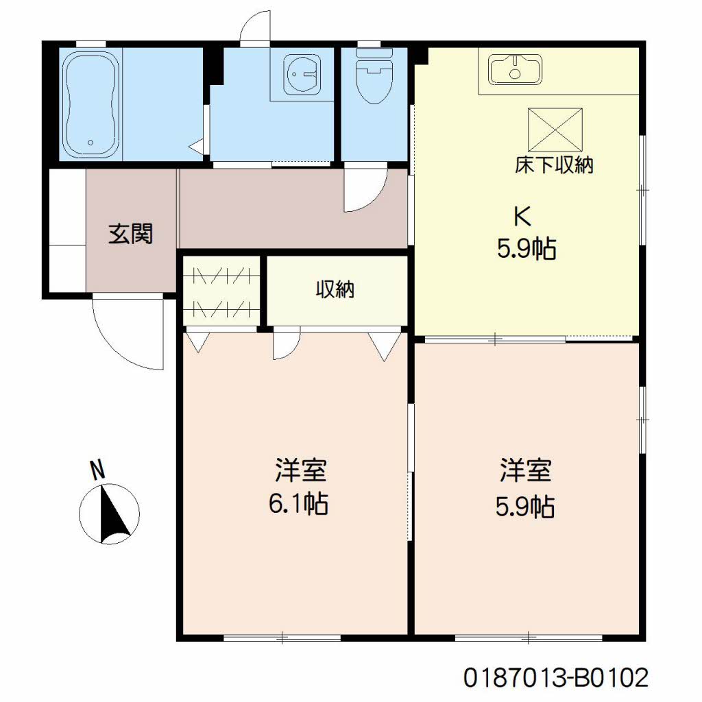 シャーメゾン八丁牟田駅前　Ｂ棟　＊＊B0102-2