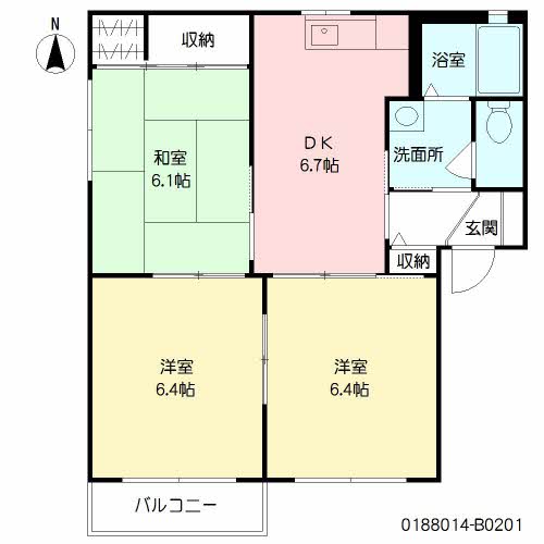 エクセレント川副　Ｂ棟　＊＊B0201-2