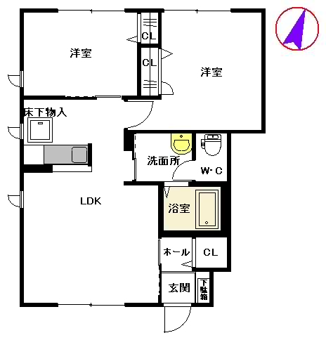 アンソレイユ二日市東 E棟 ** E0101号-2