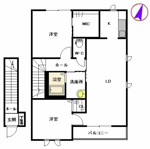 アンソレイユ二日市東　Ｆ棟　＊＊ F0202号-2