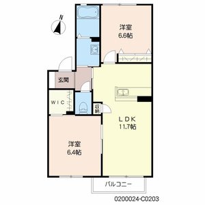 ラ　シエロ　Ｃ棟　＊＊ C0203号室