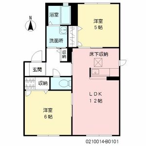 メゾン蓮ロータス　Ｂ棟　＊＊ B0101号室