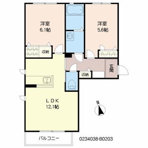 メゾン花咲　弐番館　＊ B0203号室