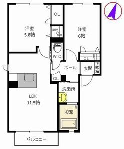 ヴィラシャーメゾン行橋　クアルト A0201号室