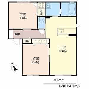 リバーサイドＴ　Ｂ棟　＊＊ B0202号室