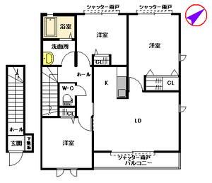 ＥＬＬＥ　ＧＡＲＤＥＮ　Ⅱ　Ａ棟 A0203号室