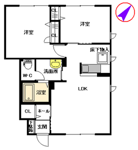 ＥＬＬＥ　ＧＡＲＤＥＮ　Ⅱ　Ｂ棟 B0102号室