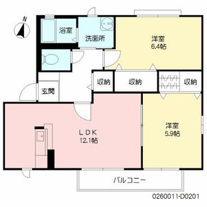 咲ら小路Ⅱ D棟 ** D0201号-15