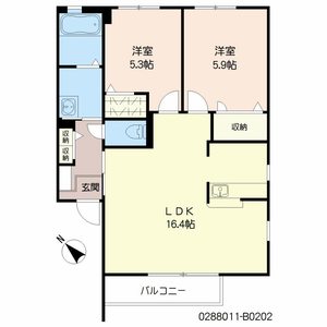 ドミール東貫　Ｂ棟 B0202号-2