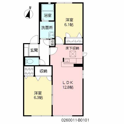 咲ら小路Ⅰ B棟 ** B0101号-2