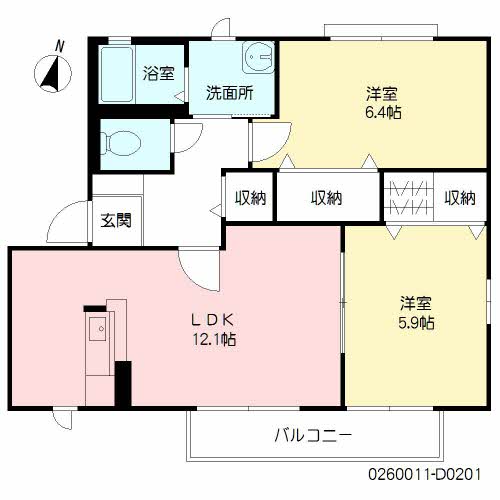 咲ら小路Ⅱ　Ｄ棟　＊＊D0201-2