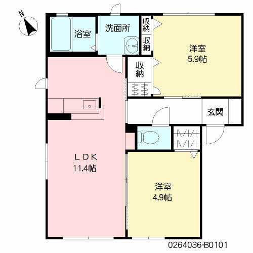 サクラージュⅡ　Ｂ棟　＊＊ B0101号-16