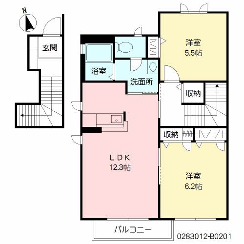 ブランシェ幸神　Ｂ棟　＊B0201-2