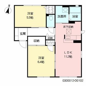 ハーティストＮ　Ｄ棟　＊＊ D0102号室
