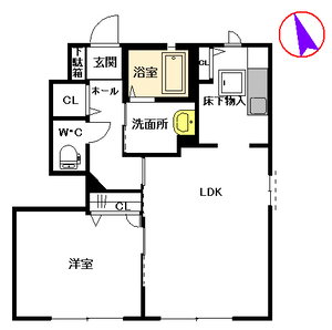 エーアスト湯川　Ｂ棟　＊＊ B0101号-2