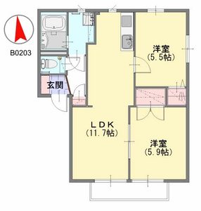 エスピーハウス三重　Ｂ棟　＊＊ B0203号室