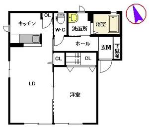 エントピア四方寄　Ｂ棟　＊ B0101号室