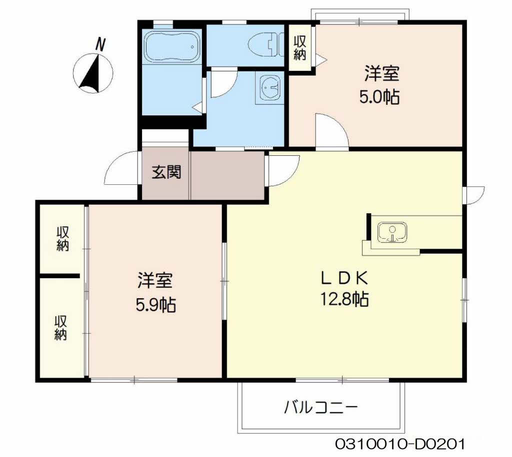 ヴェル・ドミール朝倉街道　Ｄ棟　＊＊D0201-2
