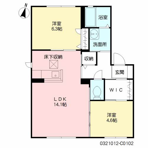コスモスコーポラス　Ｃ棟　＊ C0102号-3