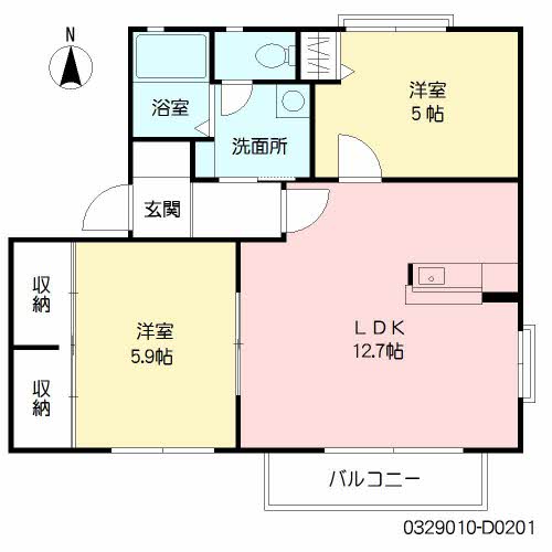 ディアスプラザ次郎丸　Ｄ棟　＊＊D0201-2