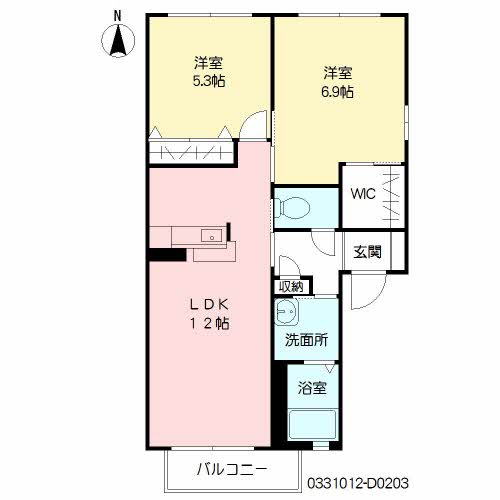 ヴィサージュ本城　＊＊　Ｄ棟D0203-2